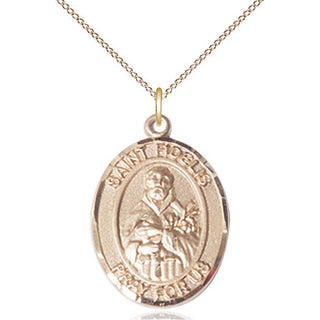 14kt Gold Saint Fidelis Medal Engraved Catholic Saint Jewelry