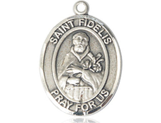 Pewter Saint Fidelis Medal Engraved Catholic Saint Jewelry