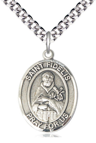 Pewter Saint Fidelis Medal Catholic Jewelry Engraved Catholic Saint Jewelry