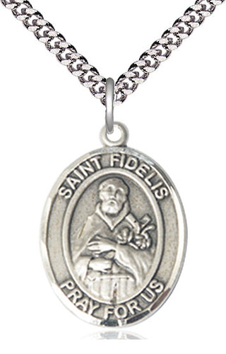 Pewter Saint Fidelis Medal Catholic Jewelry Engraved Catholic Saint Jewelry