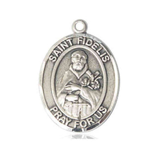 Sterling Silver Saint Fidelis Medal Catholic Jewelry Engraved Catholic Saint Jewelry