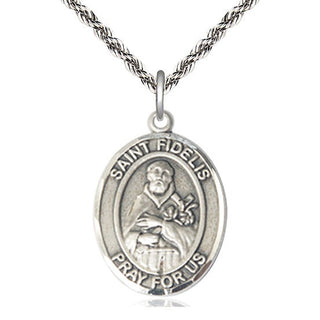 Sterling Silver Saint Fidelis Medal Catholic Jewelry Engraved Catholic Saint Jewelry