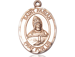 14kt Gold Filled Saint Fabian Medal Engraved Catholic Saint Jewelry