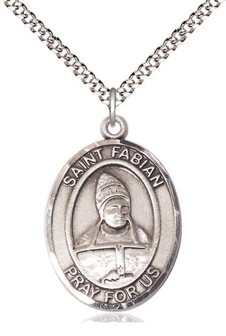 Pewter Saint Fabian Medal Catholic Jewelry Engraved Catholic Saint Jewelry