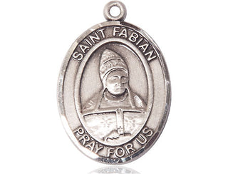 Sterling Silver Saint Fabian Medal Catholic Jewelry Engraved Catholic Saint Jewelry