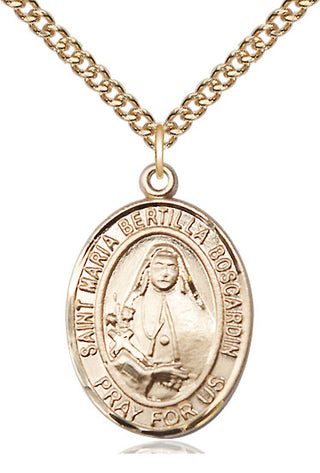 14kt Gold Filled Saint Maria Bertilla Boscardin Medal Catholic Jewelry Engraved Catholic Saint Jewelry