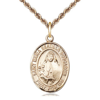14kt Gold Saint Maria Bertilla Boscardin Medal Engraved Catholic Saint Jewelry