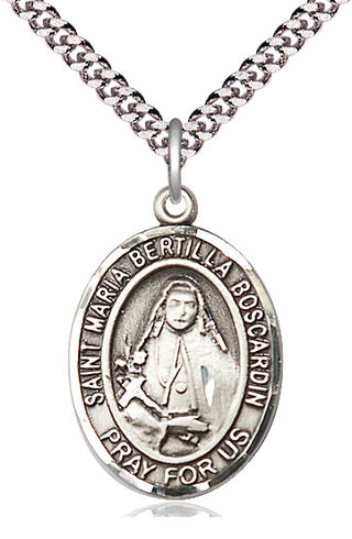 Pewter Saint Maria Bertilla Boscardin Medal Catholic Jewelry Engraved Catholic Saint Jewelry