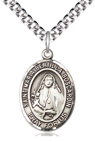 Pewter Saint Maria Bertilla Boscardin Medal Catholic Jewelry Engraved Catholic Saint Jewelry