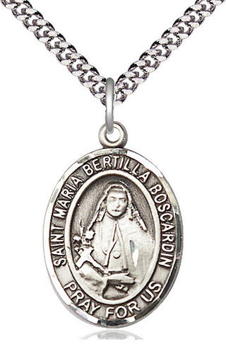 Pewter Saint Maria Bertilla Boscardin Medal Catholic Jewelry Engraved Catholic Saint Jewelry