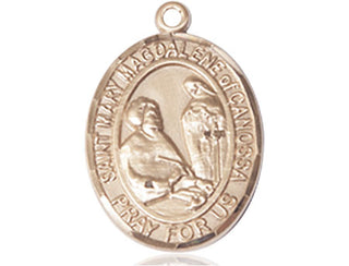 14kt Gold Filled Saint Mary Magdalene of Canossa Medal Engraved Catholic Saint Jewelry