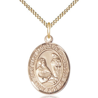 14kt Gold Filled Saint Mary Magdalene of Canossa Medal Catholic Jewelry Engraved Catholic Saint Jewelry