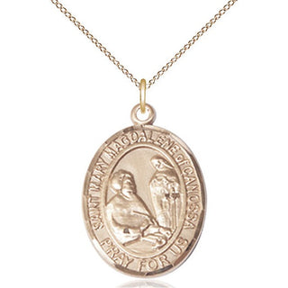 14kt Gold Filled Saint Mary Magdalene of Canossa Medal Catholic Jewelry Engraved Catholic Saint Jewelry