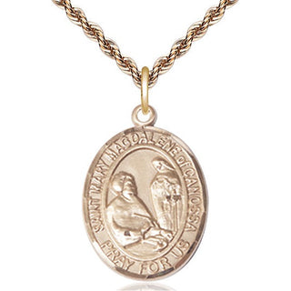 14kt Gold Filled Saint Mary Magdalene of Canossa Medal Catholic Jewelry Engraved Catholic Saint Jewelry