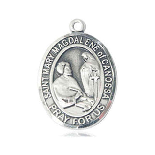 Pewter Saint Mary Magdalene of Canossa Medal Engraved Catholic Saint Jewelry