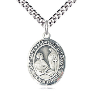 Pewter Saint Mary Magdalene of Canossa Medal Catholic Jewelry Engraved Catholic Saint Jewelry