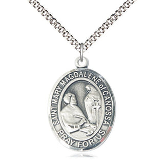 Pewter Saint Mary Magdalene of Canossa Medal Catholic Jewelry Engraved Catholic Saint Jewelry