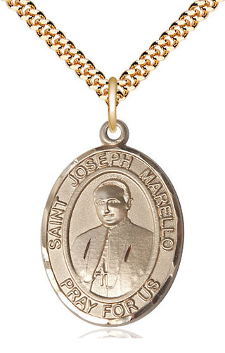 14kt Gold Filled Saint Joseph Marello Medal Catholic Jewelry Engraved Catholic Saint Jewelry