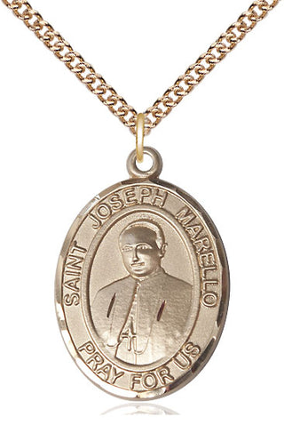 14kt Gold Filled Saint Joseph Marello Medal Catholic Jewelry Engraved Catholic Saint Jewelry
