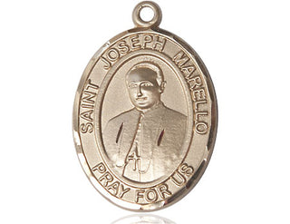14kt Gold Saint Joseph Marello Medal Engraved Catholic Saint Jewelry