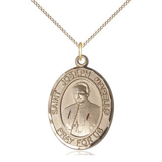 14kt Gold Saint Joseph Marello Medal Engraved Catholic Saint Jewelry