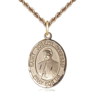 14kt Gold Saint Joseph Marello Medal Engraved Catholic Saint Jewelry