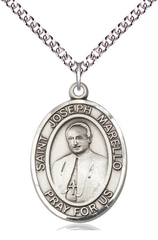 Sterling Silver Saint Joseph Marello Medal Catholic Jewelry Engraved Catholic Saint Jewelry
