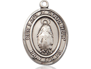 Pewter Our Lady Of Good Help Medal Engraved Catholic Saint Jewelry