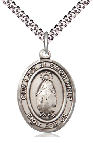 Pewter Our Lady Of Good Help Medal Catholic Jewelry Engraved Catholic Saint Jewelry