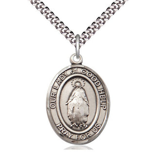 Sterling Silver Our Lady Of Good Help Medal Catholic Jewelry Engraved Catholic Saint Jewelry
