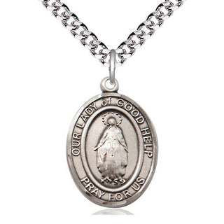Sterling Silver Our Lady Of Good Help Medal Catholic Jewelry Engraved Catholic Saint Jewelry