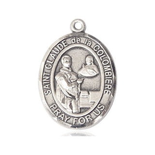 Pewter Saint Claude de la Colombiere Medal Engraved Catholic Saint Jewelry