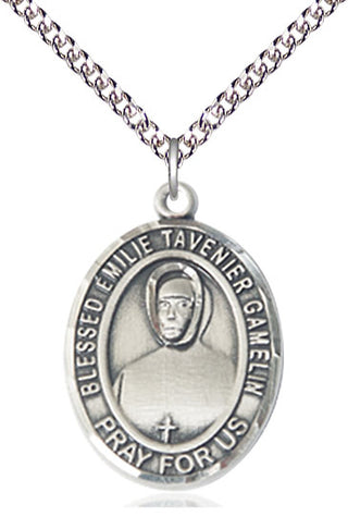 Sterling Silver Blessed Emilie Tavernier Gamelin Medal Catholic Jewelry Engraved Catholic Saint Jewelry