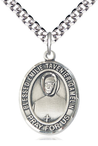 Sterling Silver Blessed Emilie Tavernier Gamelin Medal Catholic Jewelry Engraved Catholic Saint Jewelry