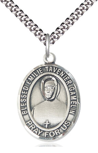 Sterling Silver Blessed Emilie Tavernier Gamelin Medal Catholic Jewelry Engraved Catholic Saint Jewelry