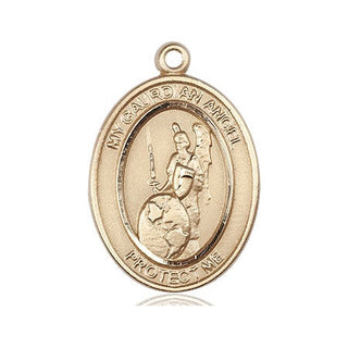 14kt Gold Filled Guardian Angel of the World Medal Engraved Catholic Saint Jewelry