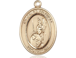 14kt Gold Guardian Angel of the World Medal Engraved Catholic Saint Jewelry