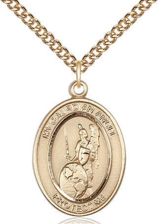 14kt Gold Guardian Angel of the World Medal Engraved Catholic Saint Jewelry