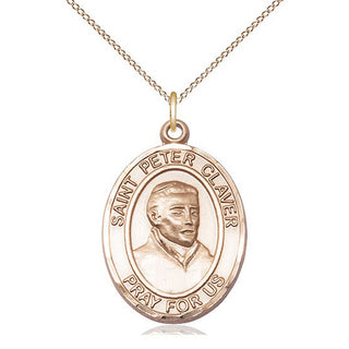 14kt Gold Filled Saint Peter Claver Medal Catholic Jewelry Engraved Catholic Saint Jewelry