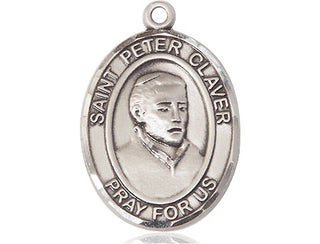 Sterling Silver Saint Peter Claver Medal Catholic Jewelry Engraved Catholic Saint Jewelry