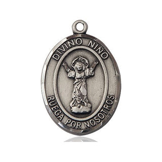 Sterling Silver Divino Nino Medal Engraved Catholic Saint Jewelry
