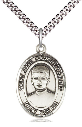 Pewter Saint Jose Canchez del Rio Medal Catholic Jewelry Engraved Catholic Saint Jewelry
