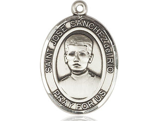 Sterling Silver Saint Jose Canchez del Rio Medal Catholic Jewelry Engraved Catholic Saint Jewelry