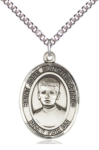 Sterling Silver Saint Jose Canchez del Rio Medal Catholic Jewelry Engraved Catholic Saint Jewelry