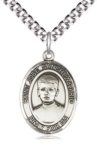 Sterling Silver Saint Jose Canchez del Rio Medal Catholic Jewelry Engraved Catholic Saint Jewelry