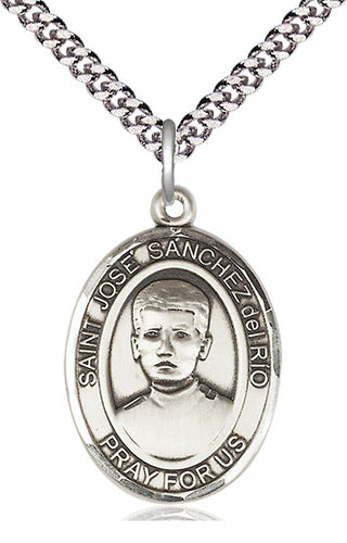 Sterling Silver Saint Jose Canchez del Rio Medal Catholic Jewelry Engraved Catholic Saint Jewelry