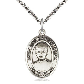 Sterling Silver Saint Jose Canchez del Rio Medal Catholic Jewelry Engraved Catholic Saint Jewelry