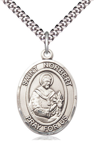 Pewter Saint Norbert of Xanten Medal Catholic Jewelry Engraved Catholic Saint Jewelry