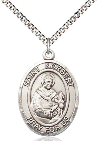 Pewter Saint Norbert of Xanten Medal Catholic Jewelry Engraved Catholic Saint Jewelry