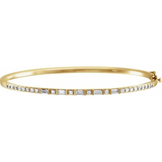 14K Yellow 1 CTW Natural Diamond 7" Bangle Bracelet